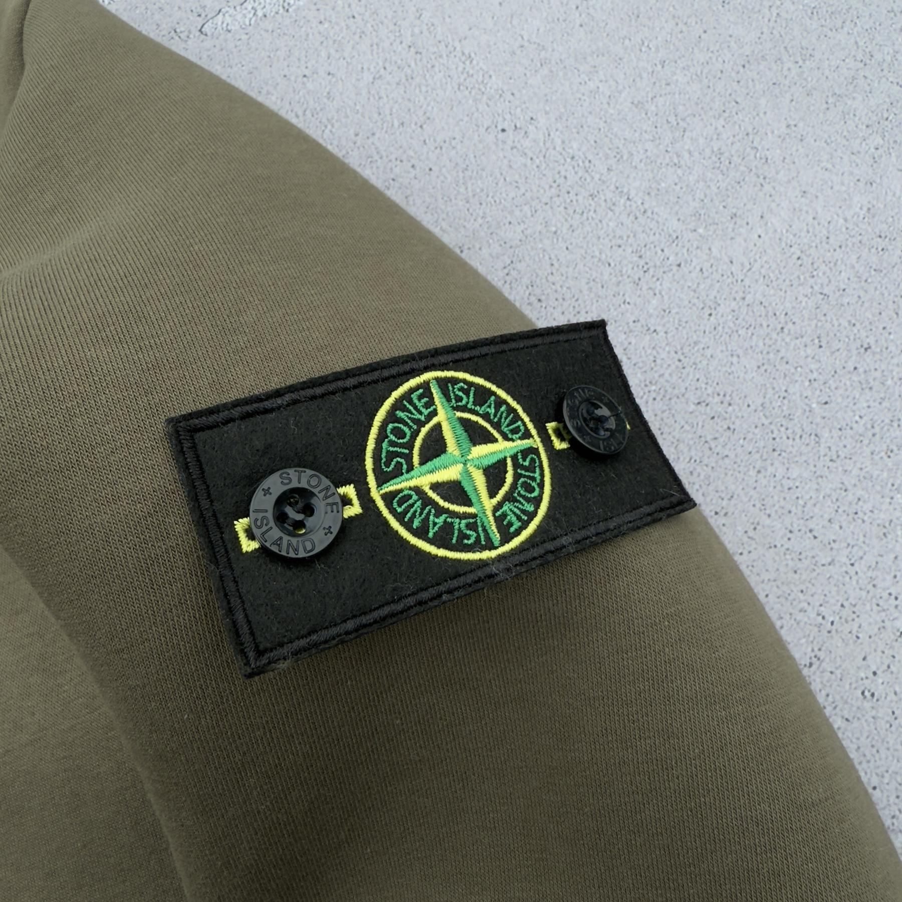 Кофта Stone Island зима Н трикотажная цвета хаки модная и молодежная для повседневной носки реглан джемпер