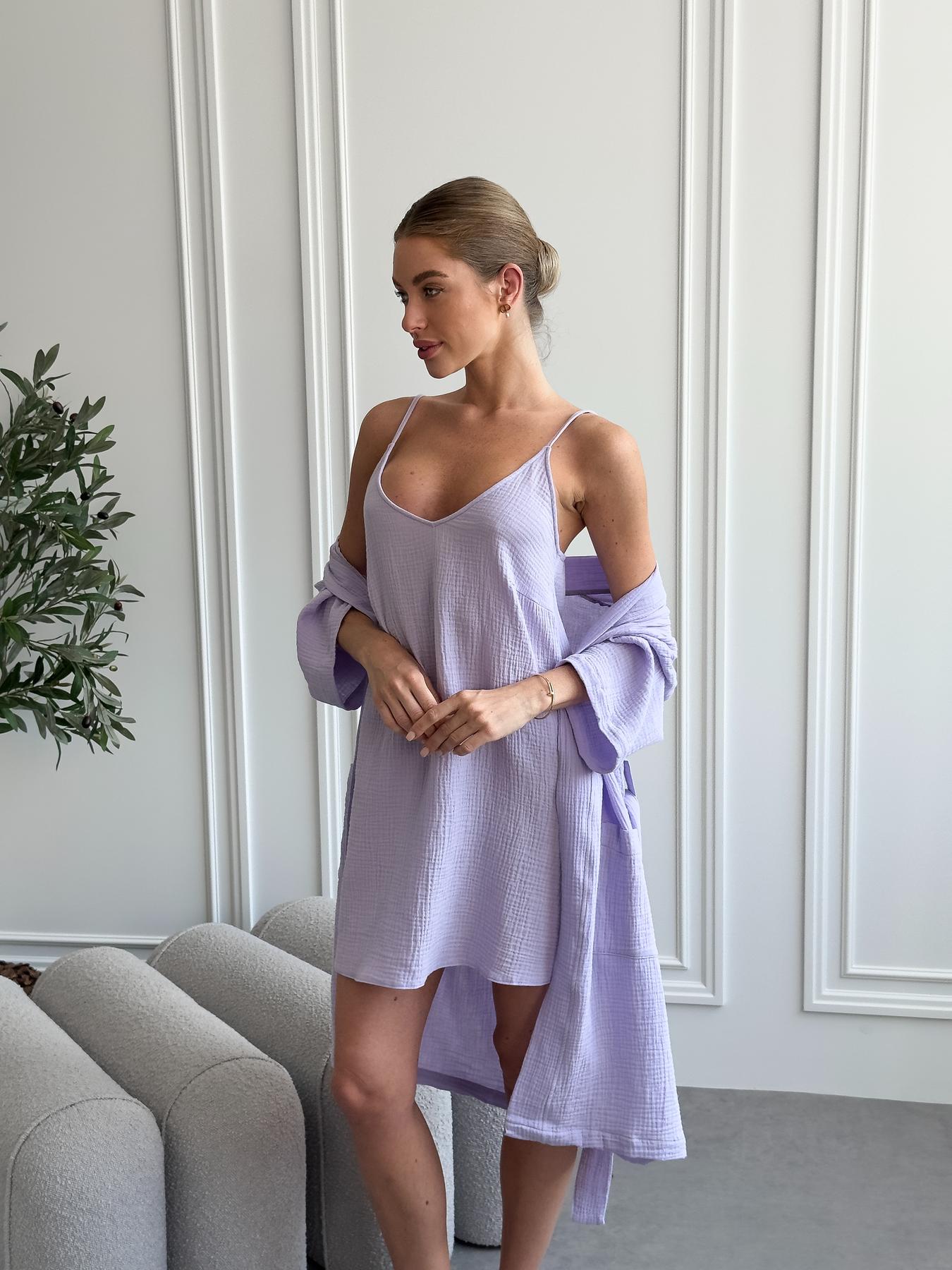 Жіночий Подарунковий набір Lavanda халат+сорочка - фото 2