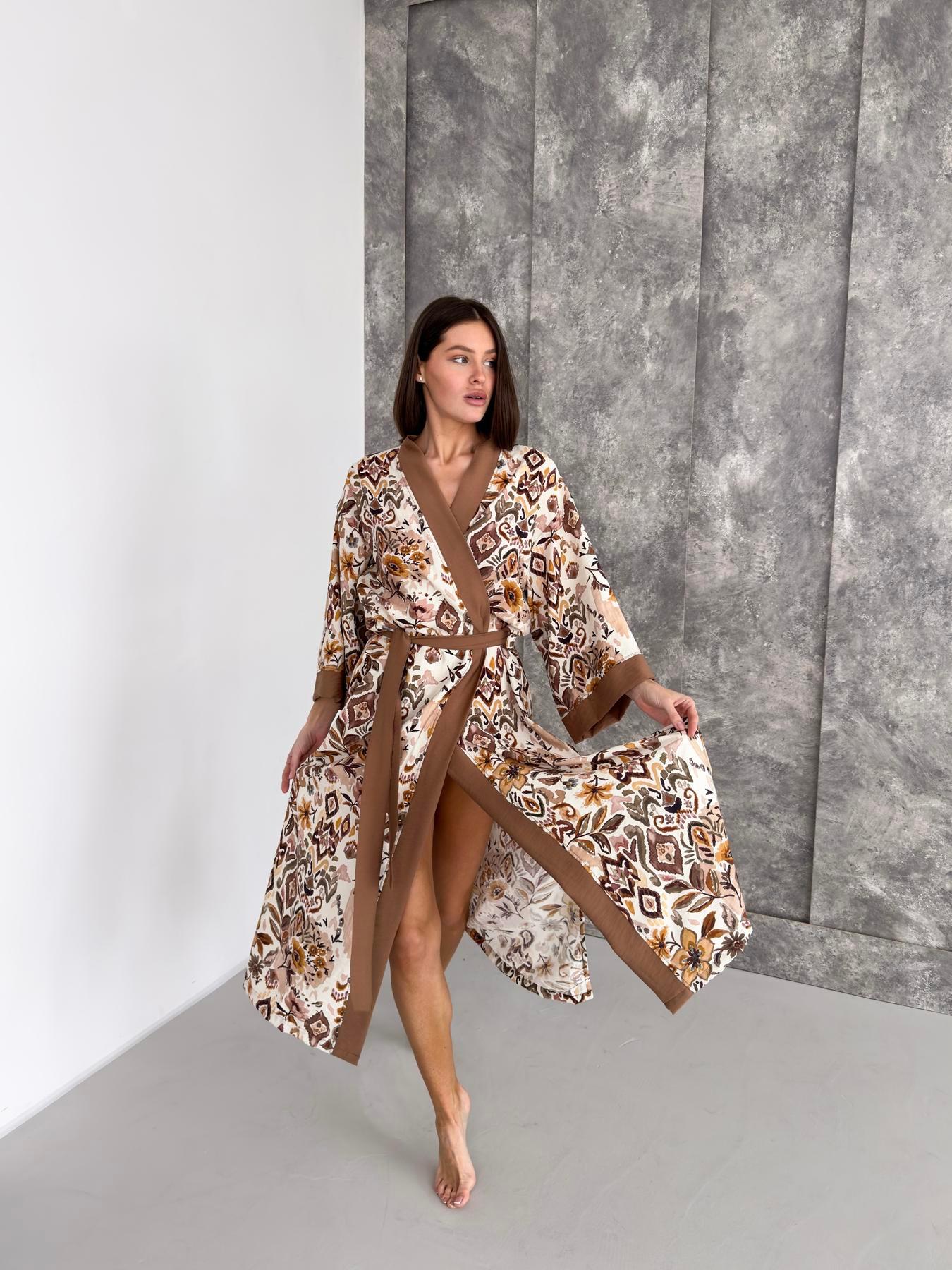 Жіночий халат кімоно довгий COSY Boho Chic S/M кориця BC1