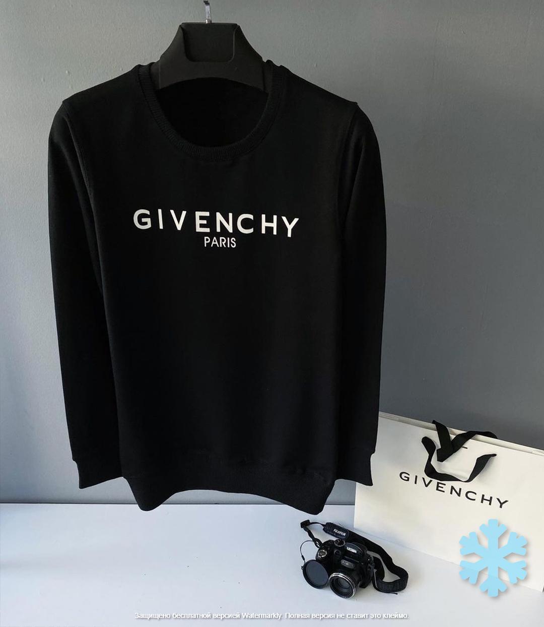 (п) флис Свитшот Givenchy Paris с надписью на демисезон кофта без капюшона реглан