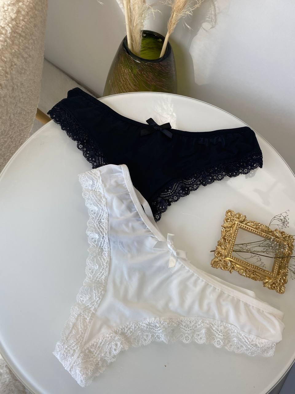 Сет з 2 трусиків DO2499 (Чорні+білі)