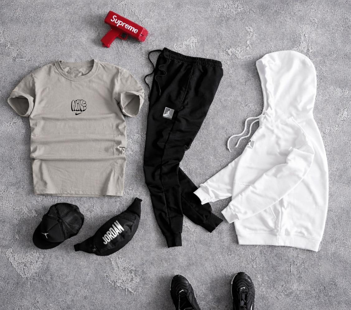 Сет 3в1 Jordan&Nike с футбою в стиле casual костюм комплект одежды
