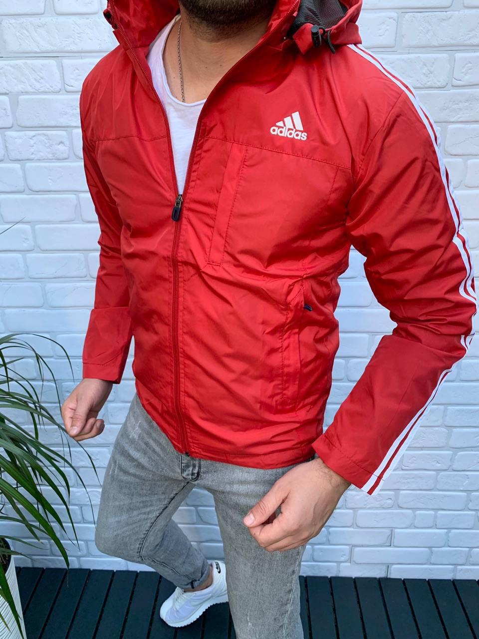 Ветровка Adidas плащівка на блискавці для спорту легка куртка