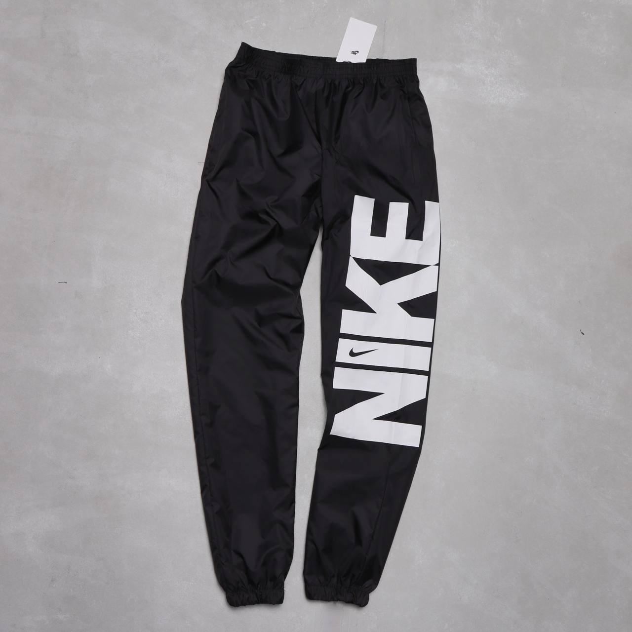 Штани Плащівка - Nike (надпис вел) осінь чоловічі чорні модні та трендові на ділову зустріч брюки
