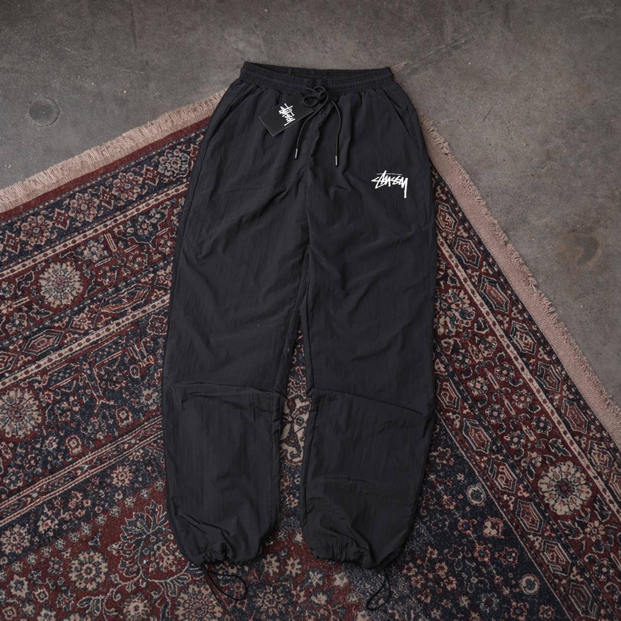 Штаны Нейлон - Stussy осень мужские черные качественные и базовые в уличном стиле брюки