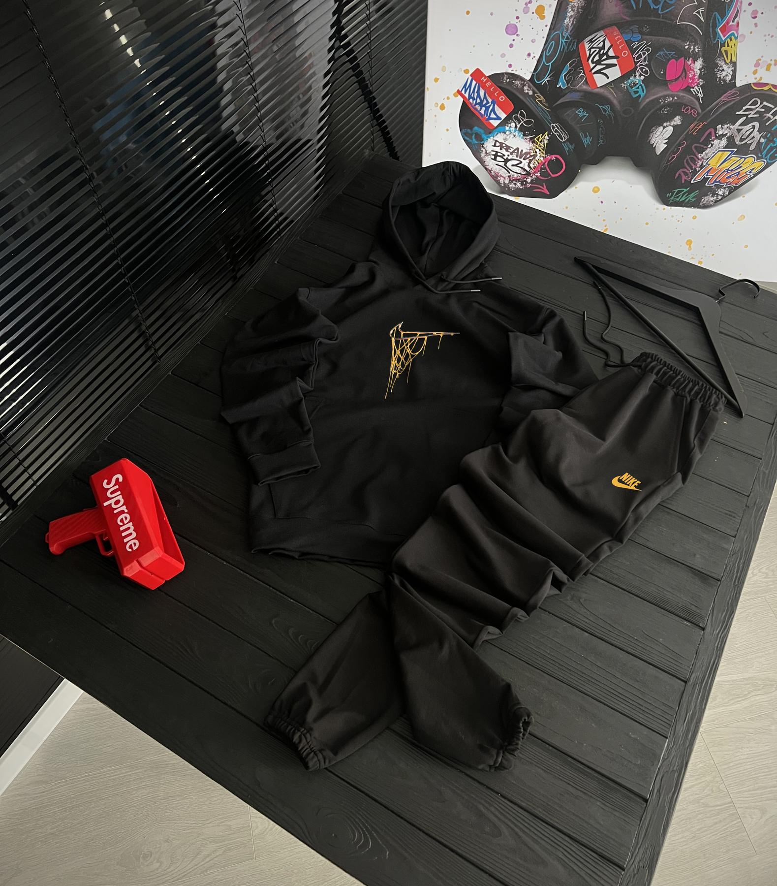 Комплект худи Nike хлопковый демисезонный стильный и молодежный с капюшоном для активного отдыха костюм