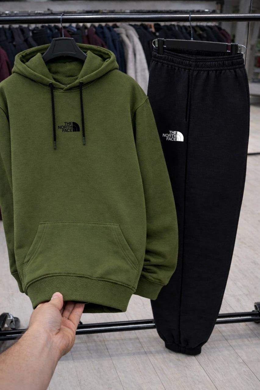 Комплект худи The North Face хлопковый демисезонный стильный и качественный для поездок за город костюм