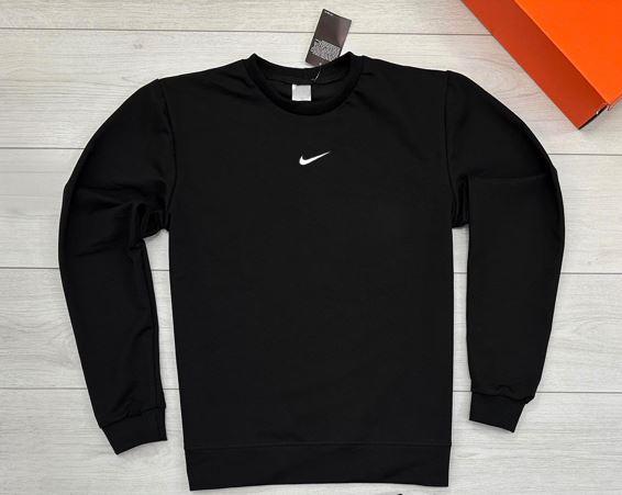 Свитшот Nike лого ( цвет) мужской хлопковый черный всесезонный актуальный и молодежный кофта без капюшона