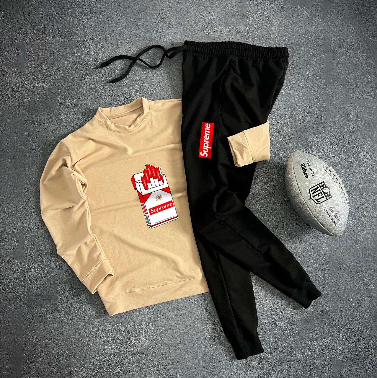 Комплект світшот Supreme трикотажний демісезонний зручний та молодіжний для відпочинку костюм