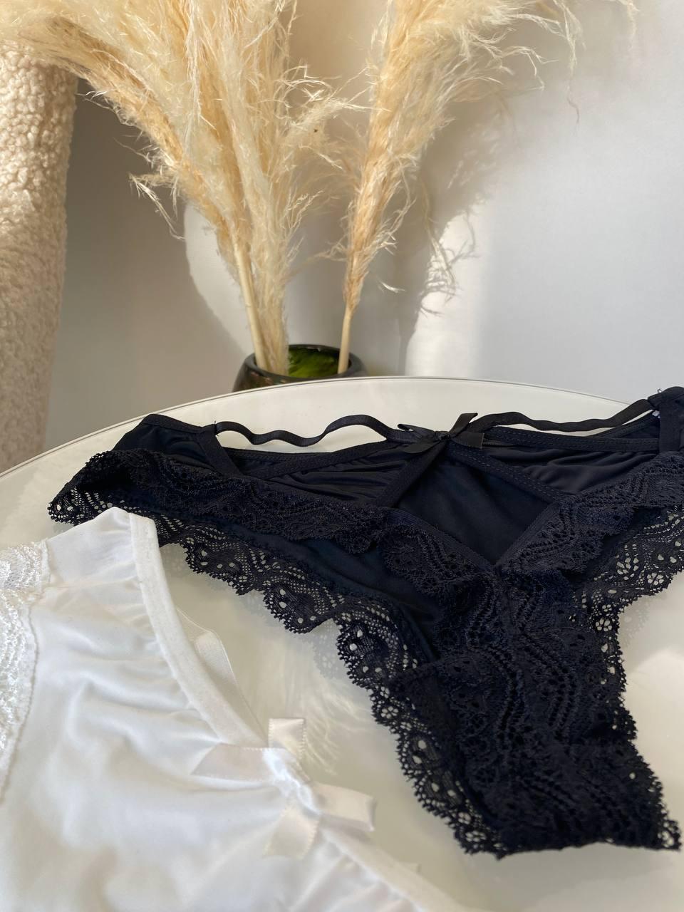 Сет з 2 трусиків DO2499 (Чорні+білі)