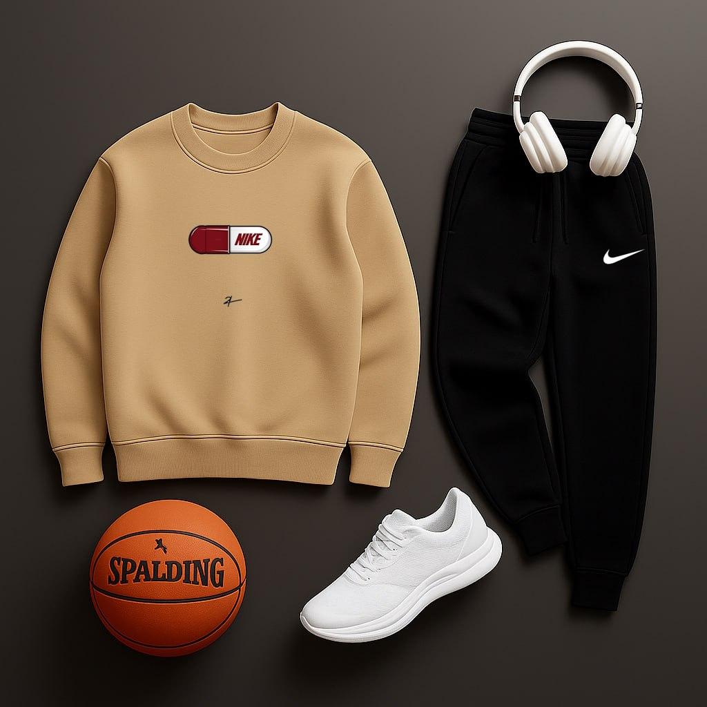 Зимний комплект свитшот + штаны Nike хлопковый модный и молодежный на каждый день костюм