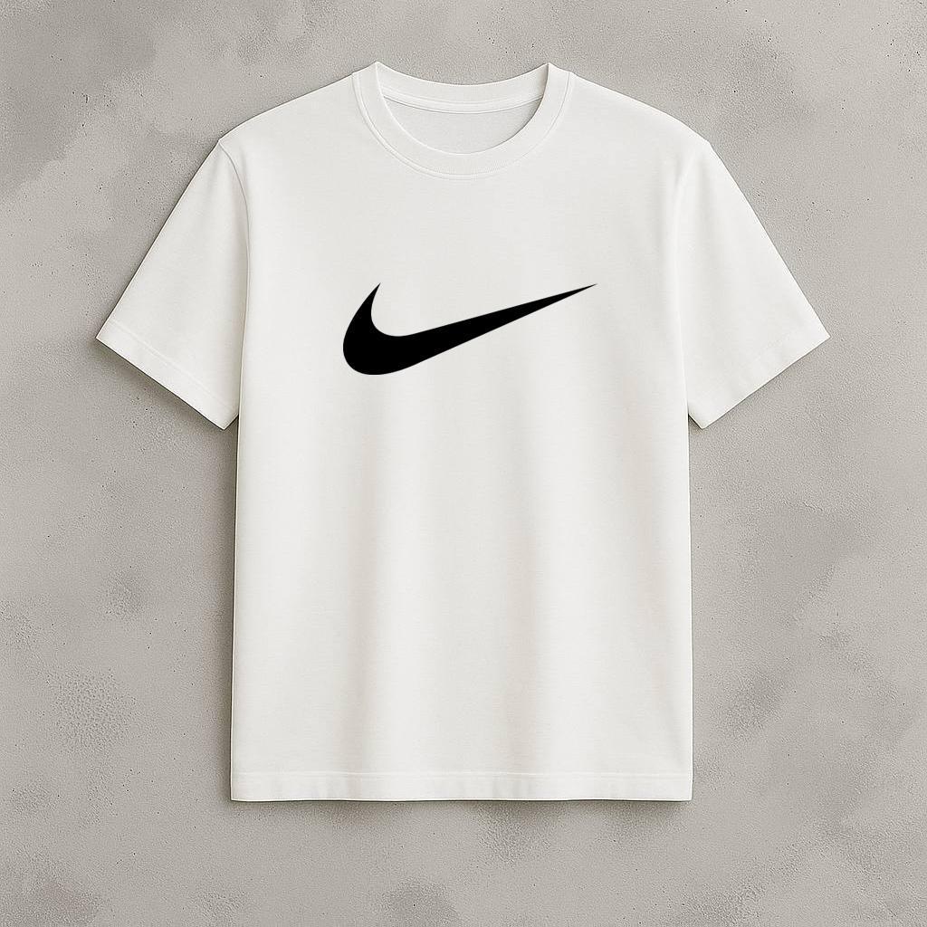Футболка - принт Nike-вел чоловіча бавовняна біла літня стильна з коротким рукавом прямого крою теніска