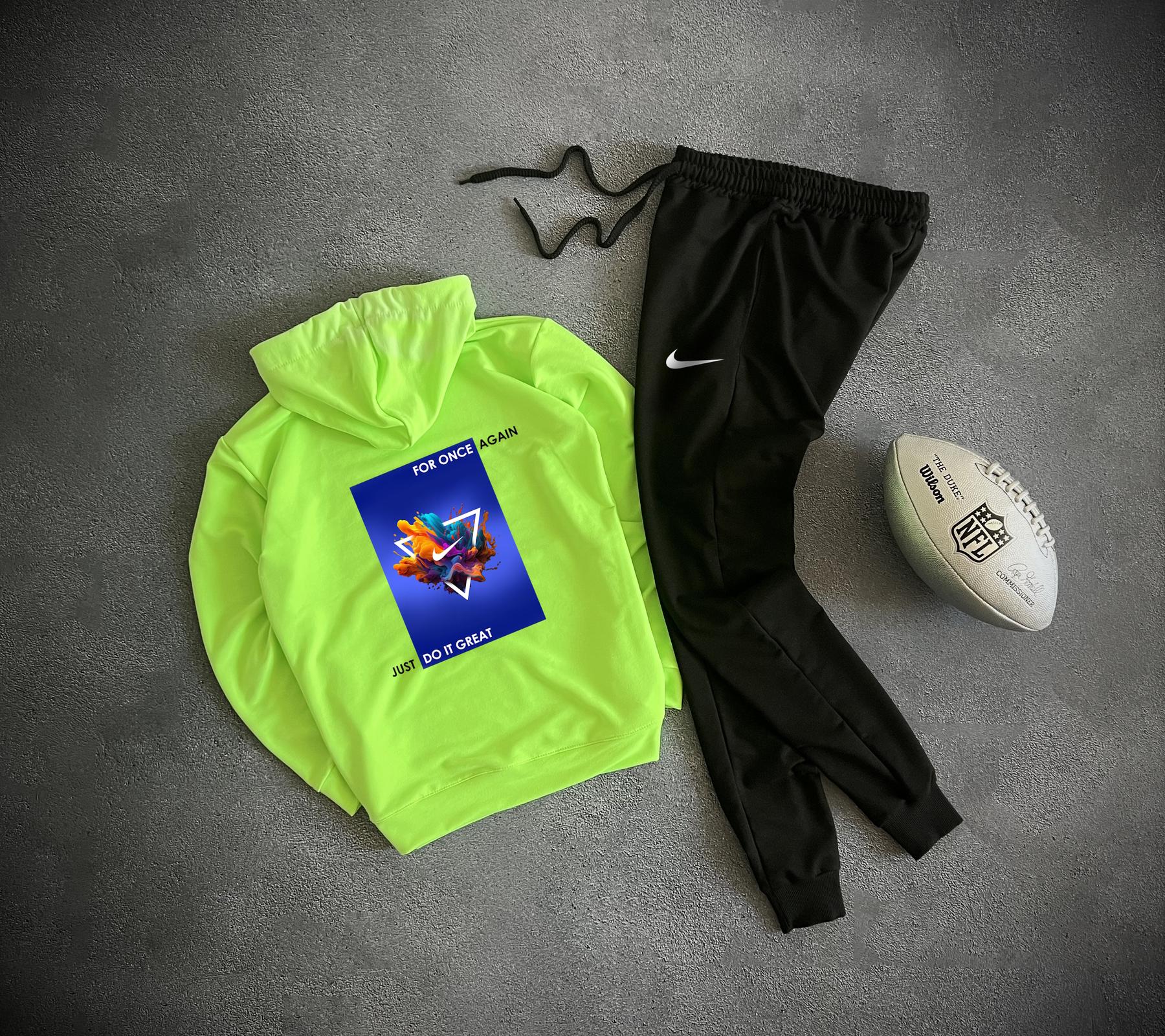 Комплект худі лого Nike весна/осінь бавовняний модний та повсякденний у стилі casual костюм