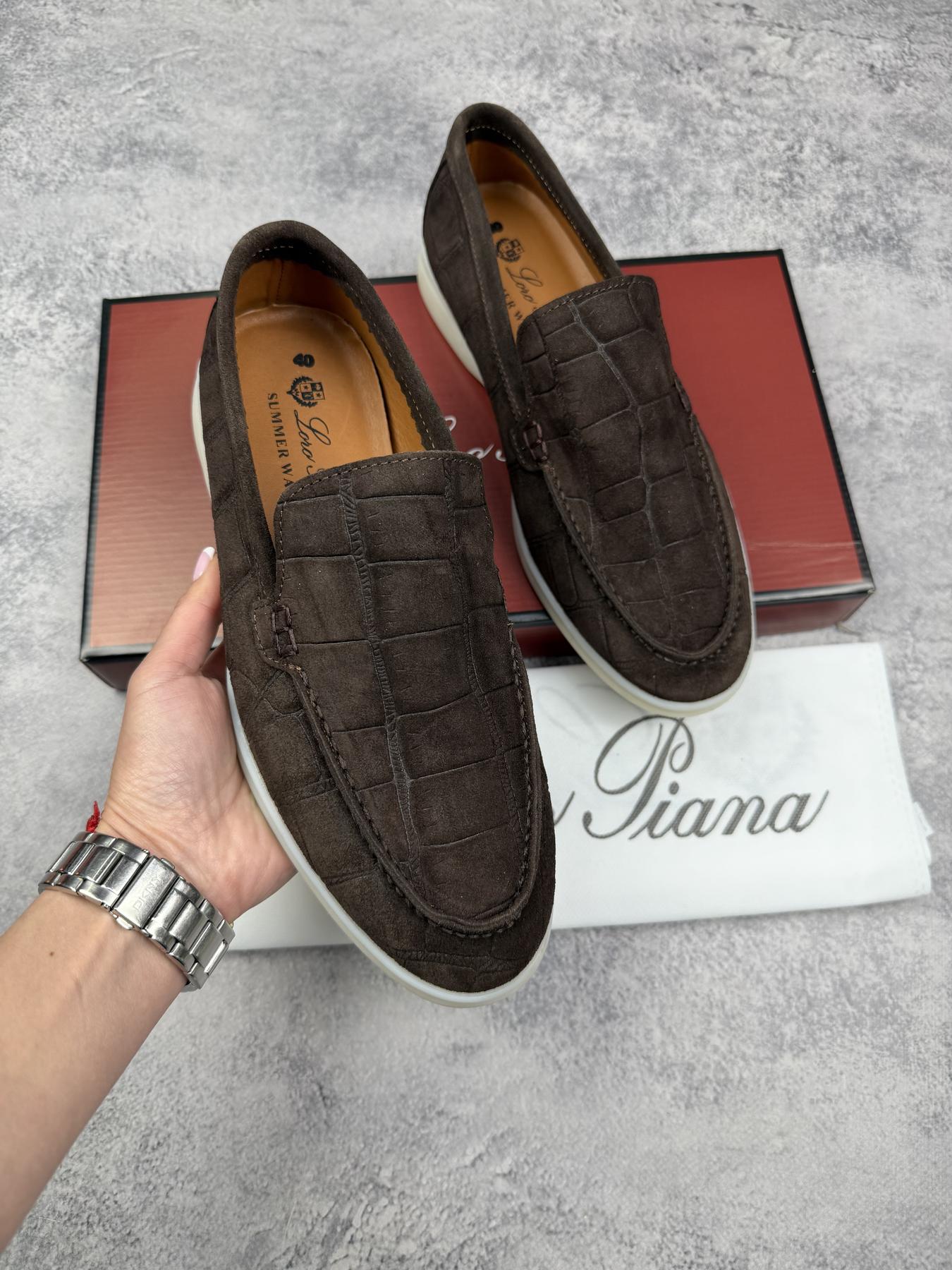 Лоферы Loro Piana мужские демисезонные удобные и практичные классические для офиса туфли мокасины