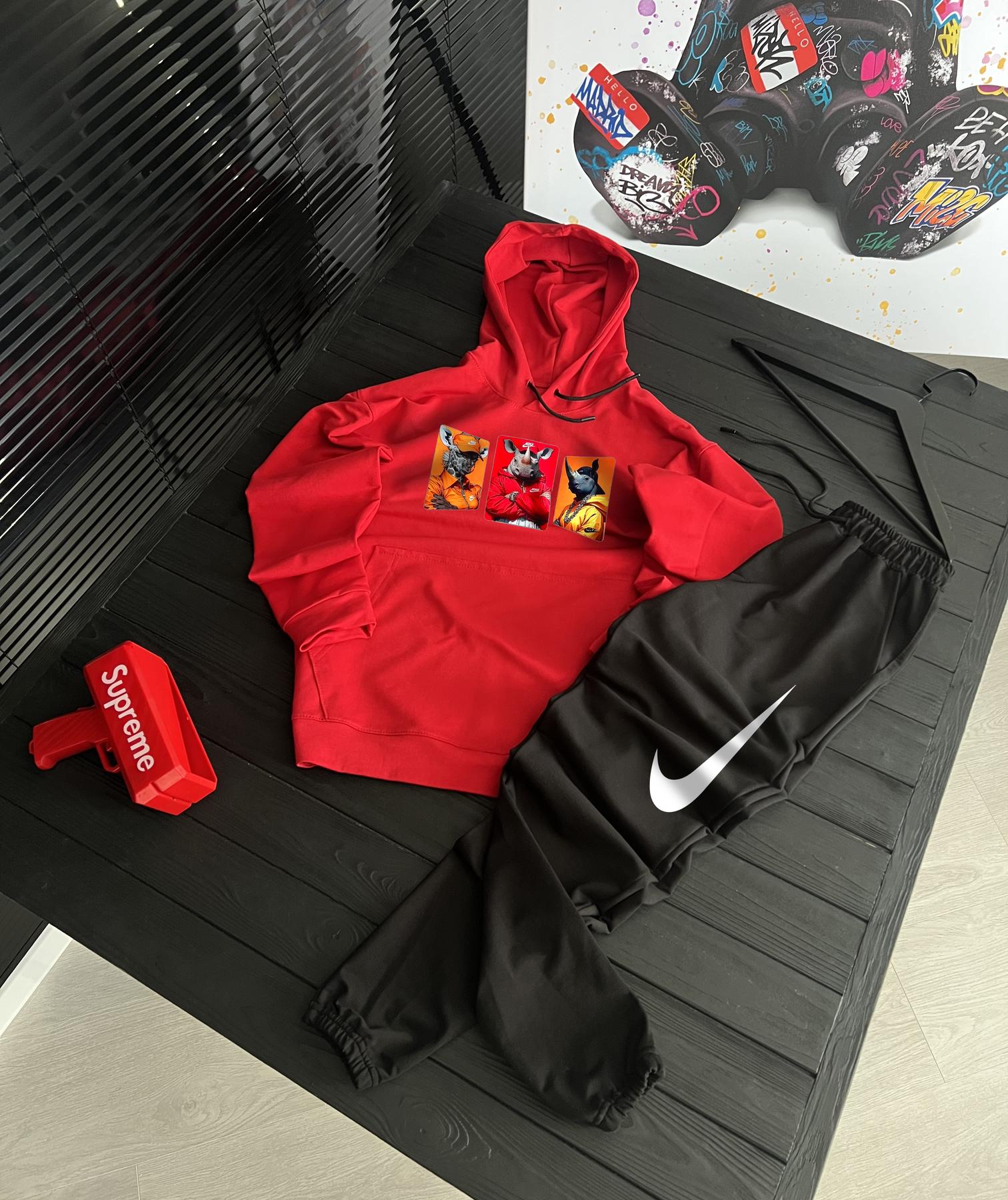 Комплект худі Nike бавовняний демісезонний практичний та базовий з капюшоном на кожен день костюм