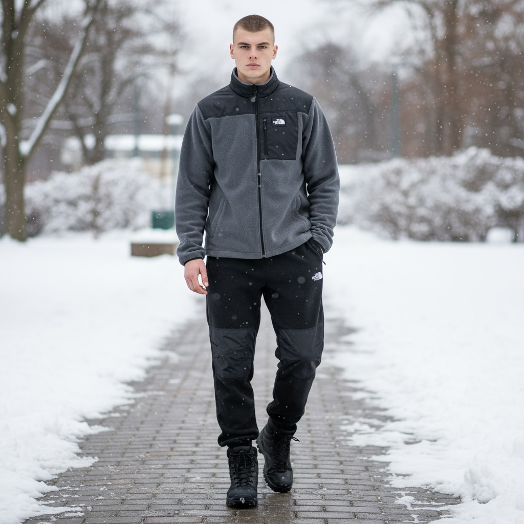 Флисовый костюм The North Face (зипер) + штаны The North Face (вставки с плащевки) зимний на флисе комплект