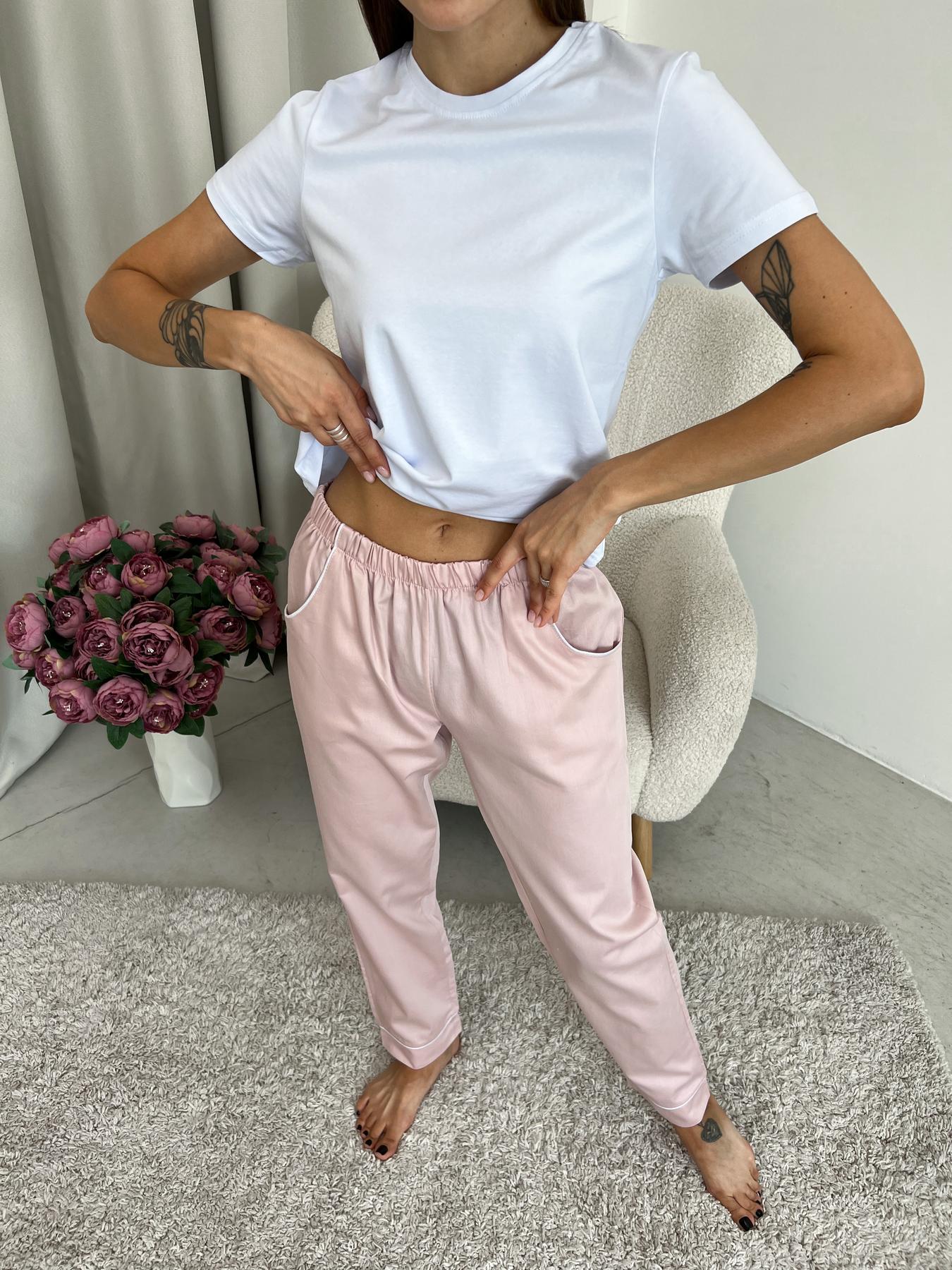 Піжамні штани з сатину Pearl COSY пильна пудра - фото 5