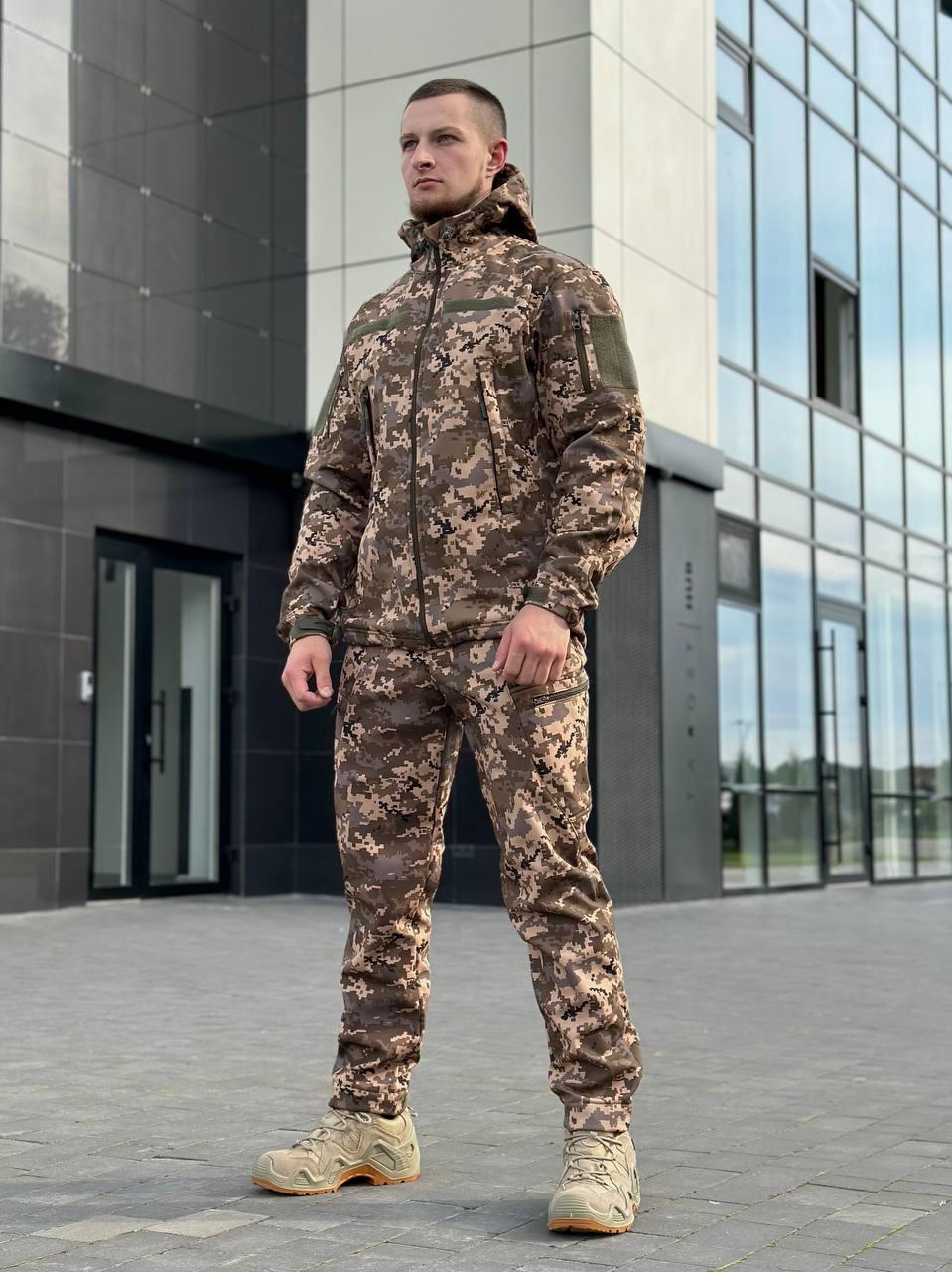 Тактический костюм softshell пиксель камуфляж, Демисезонный армейский ...