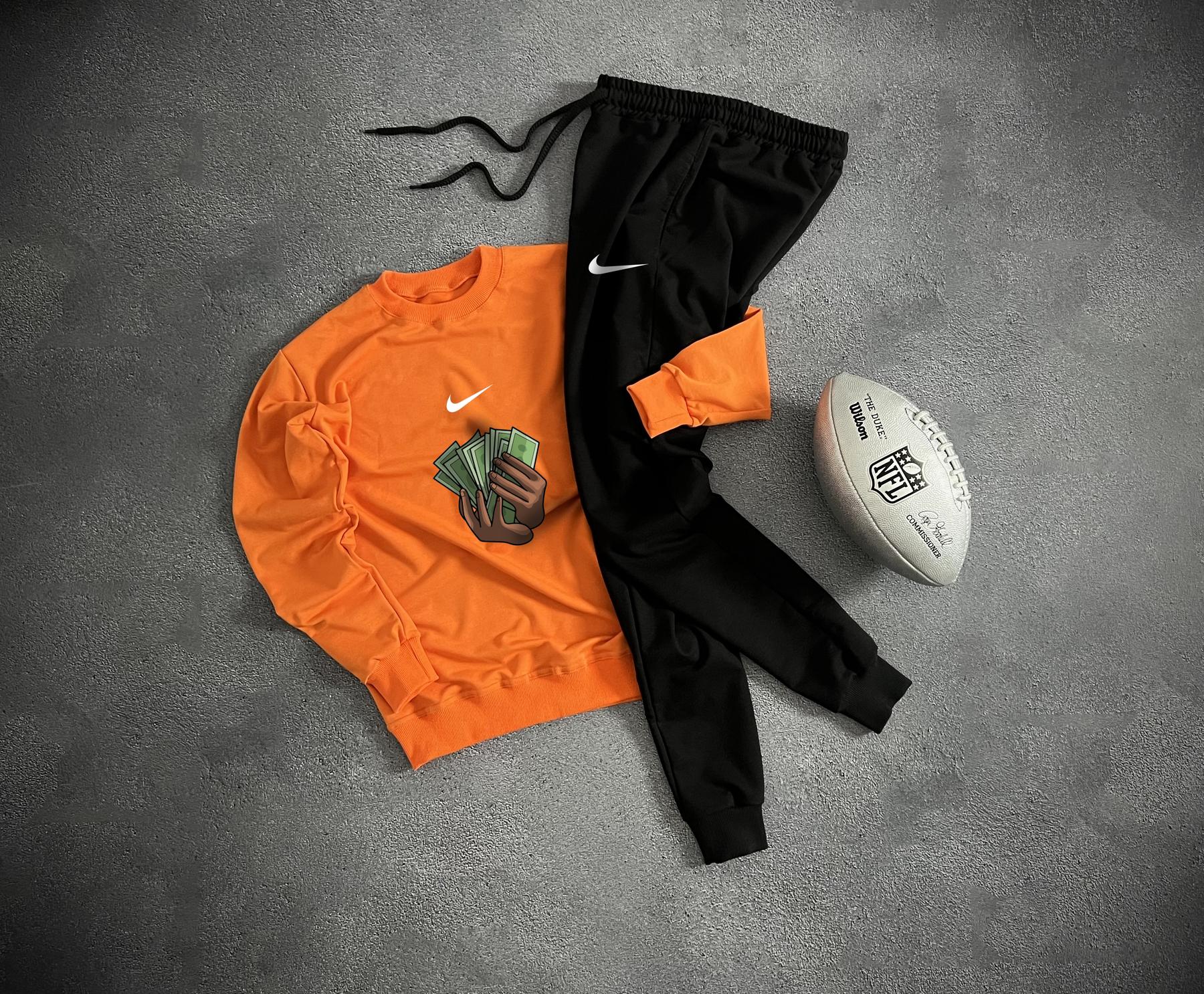 Комплект свитшот Nike весна/осень хлопковый удобный и трендовый для путешествий костюм