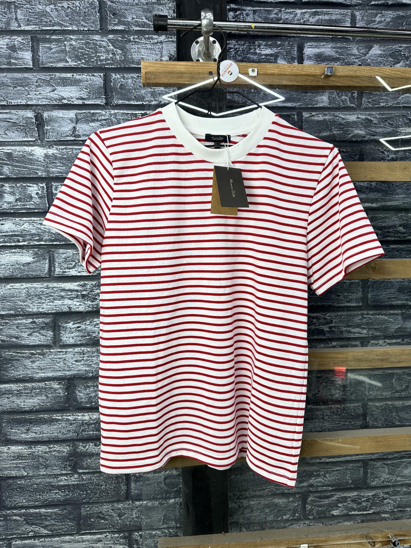 Футболка Massimo Dutti жіноча бавовняна літня практична та базова з коротким рукавом прямого крою теніска