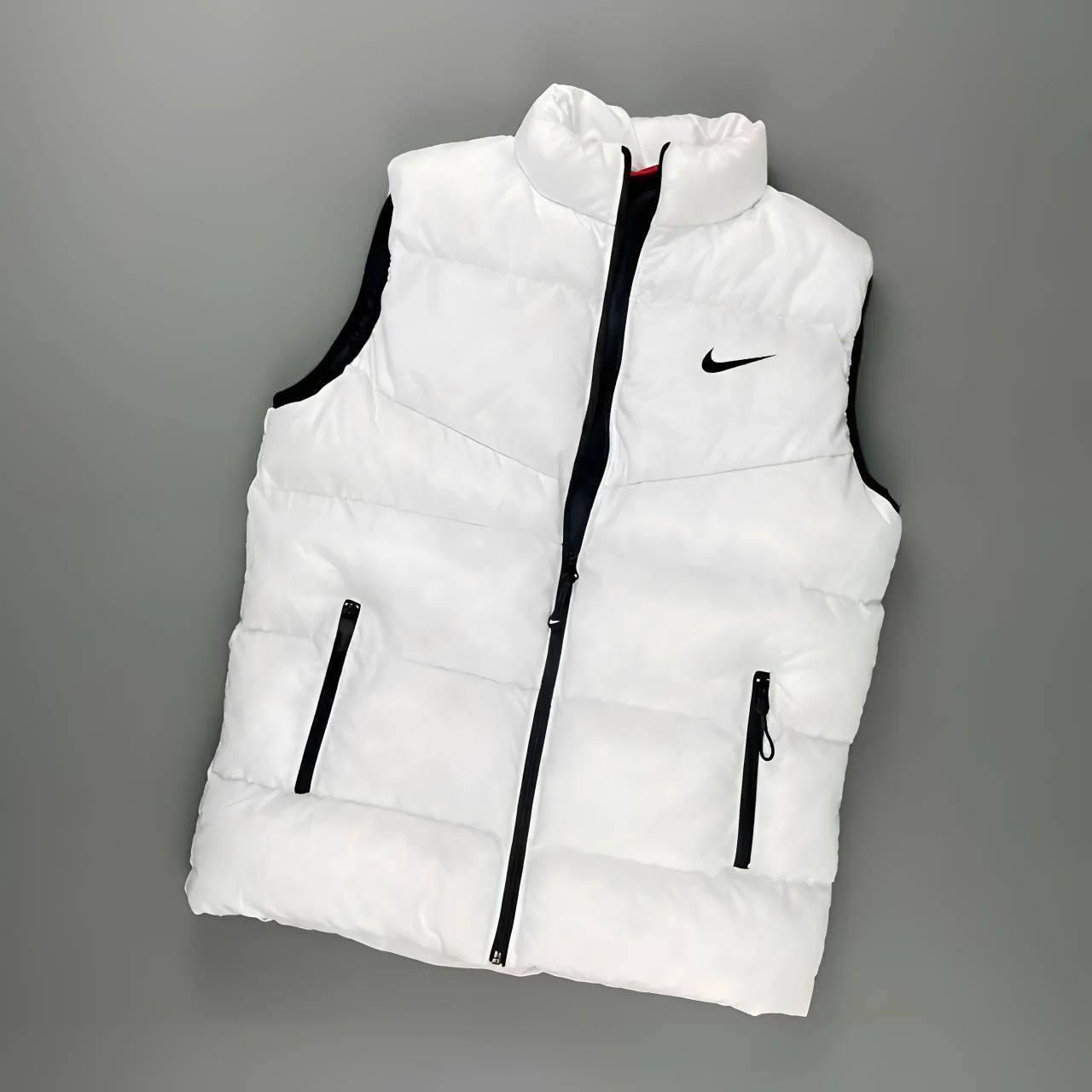 Жилетка Nike мужская плащевка демисезонная модная и трендовая на молнии прямого кроя для города безрукавка
