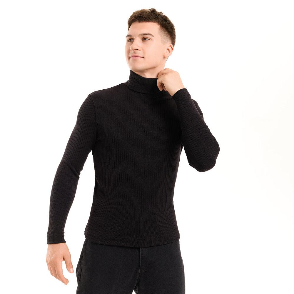 Гольф Pobedov Prestige мужской трикотажный черный демисезонный модный и молодежный для отдыха водолазка
