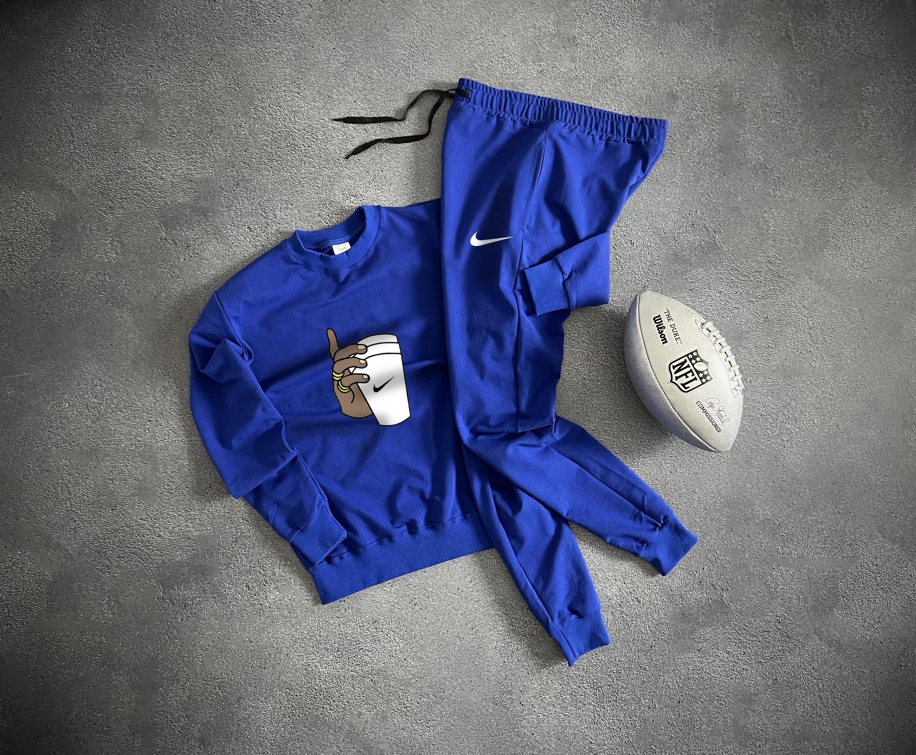 Комплект свитшот nike весна/осень хлопковый удобный и молодежный для города и прогулок костюм