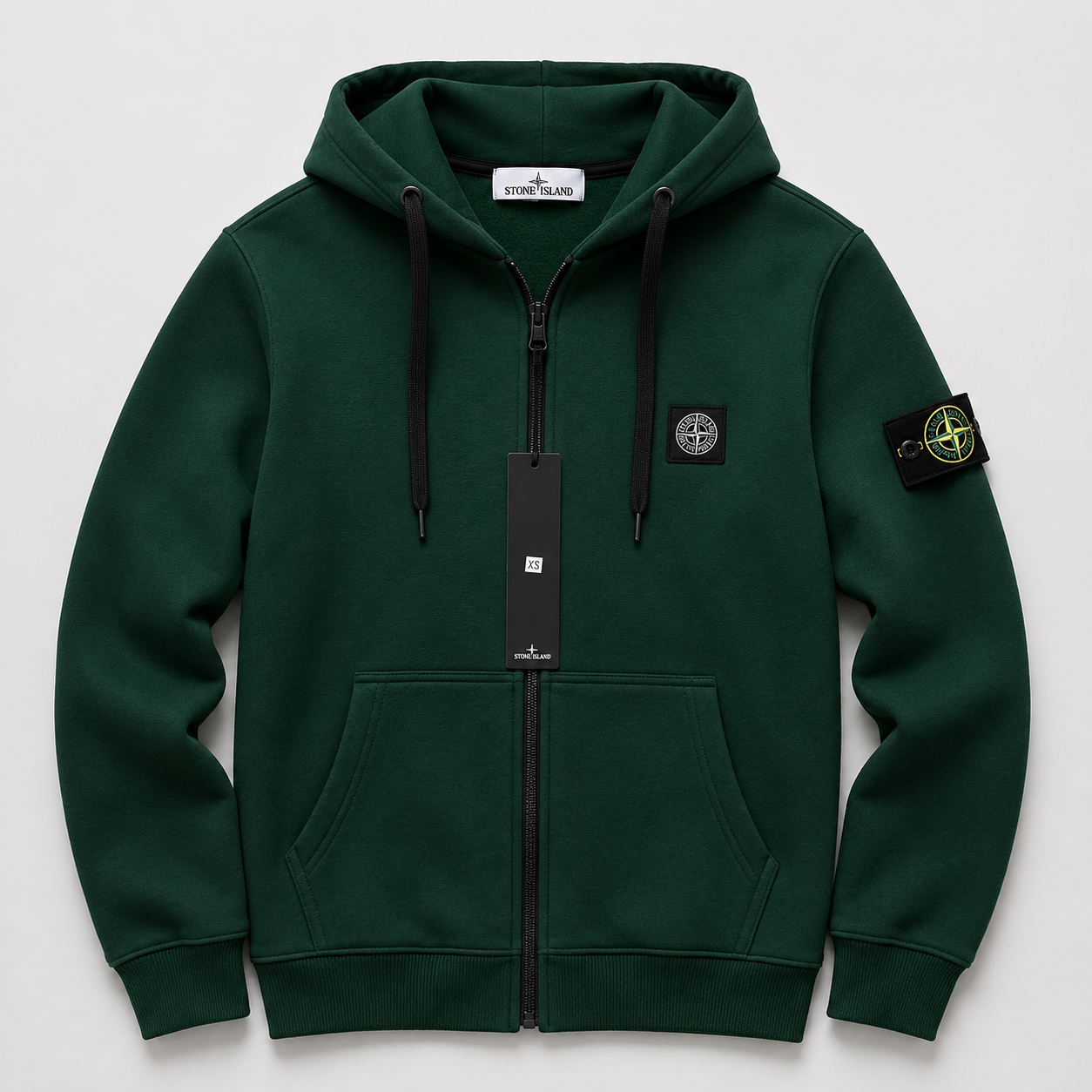 Кофта Stone Island зима трикотажная цвета хаки трендовая для отдыха реглан джемпер