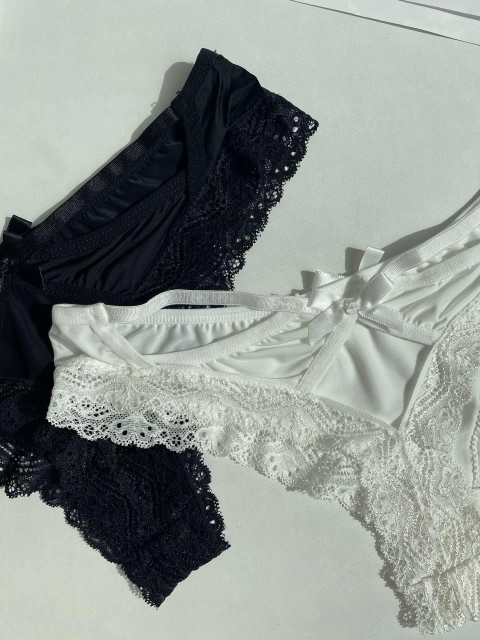 Сет з 2 трусиків DO2499 (Чорні+білі)