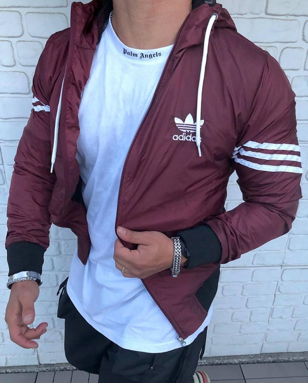 Ветровка Adidas плащевка на молнии для мужчин легкая куртка