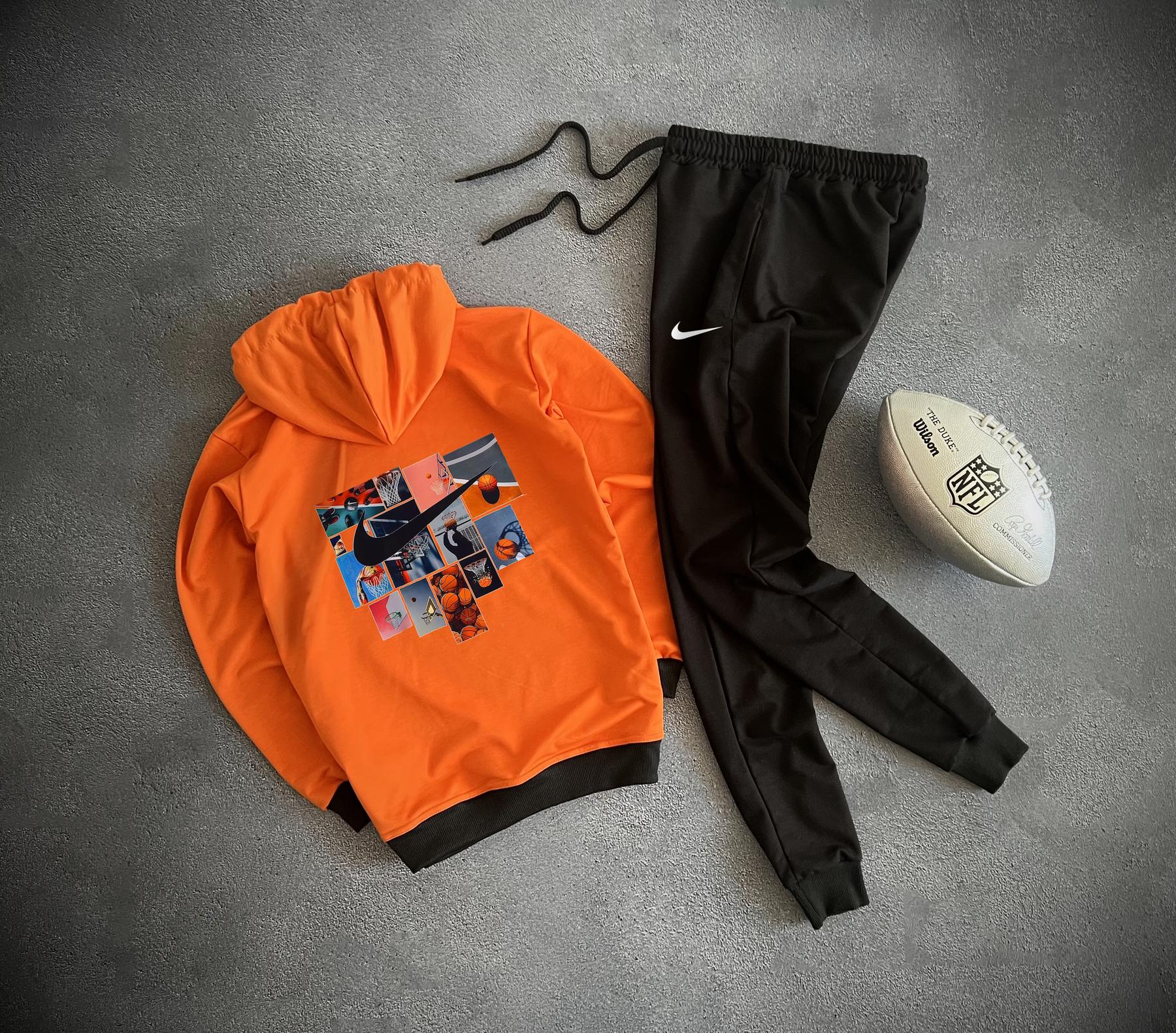 Комплект худі лого Nike весна/осінь бавовняний повсякденний та базовий для поїздок за місто костюм