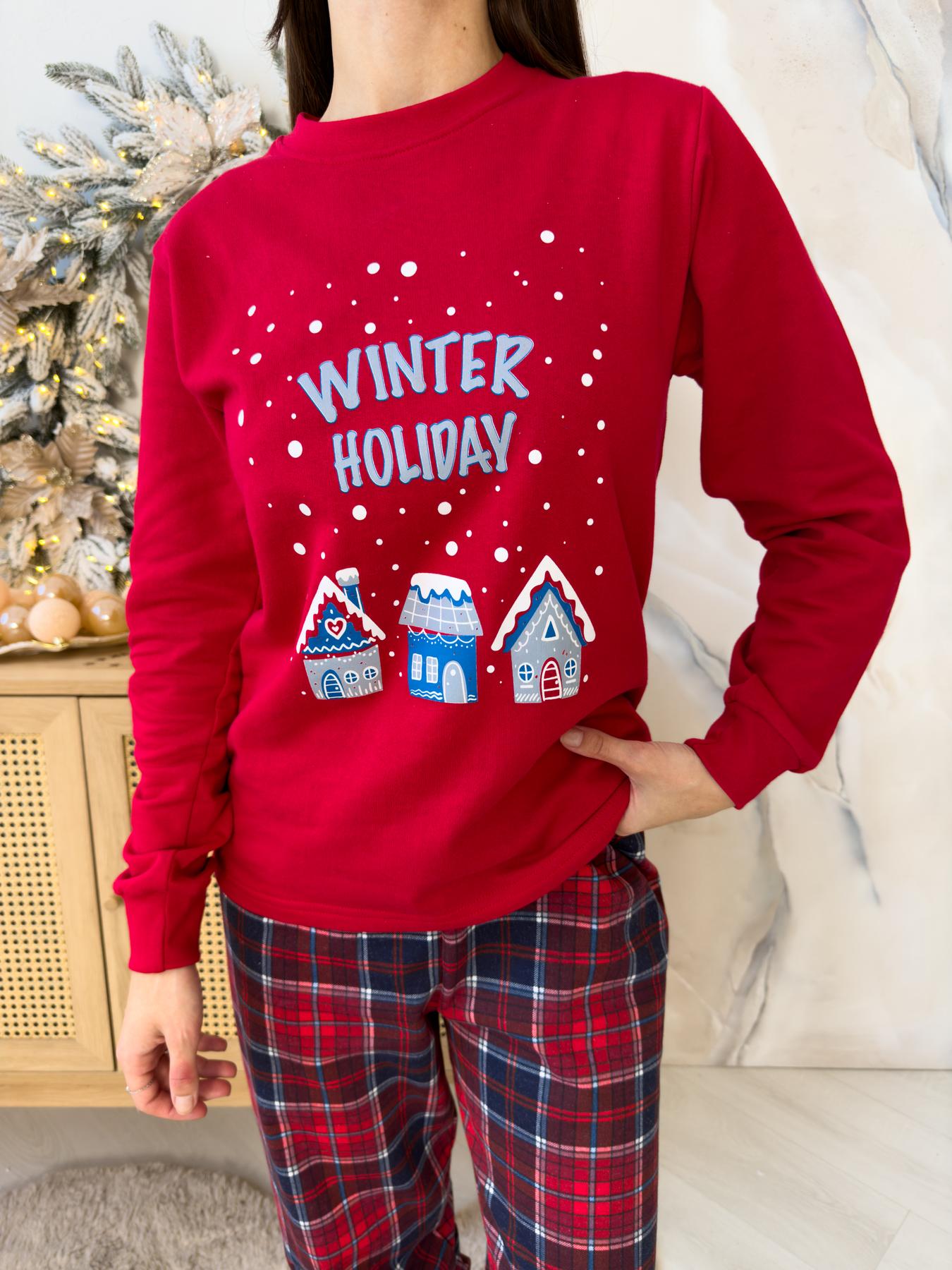 Новорічна тепла жіноча піжама COSY з начосом "Winter Holiday" - фото 3