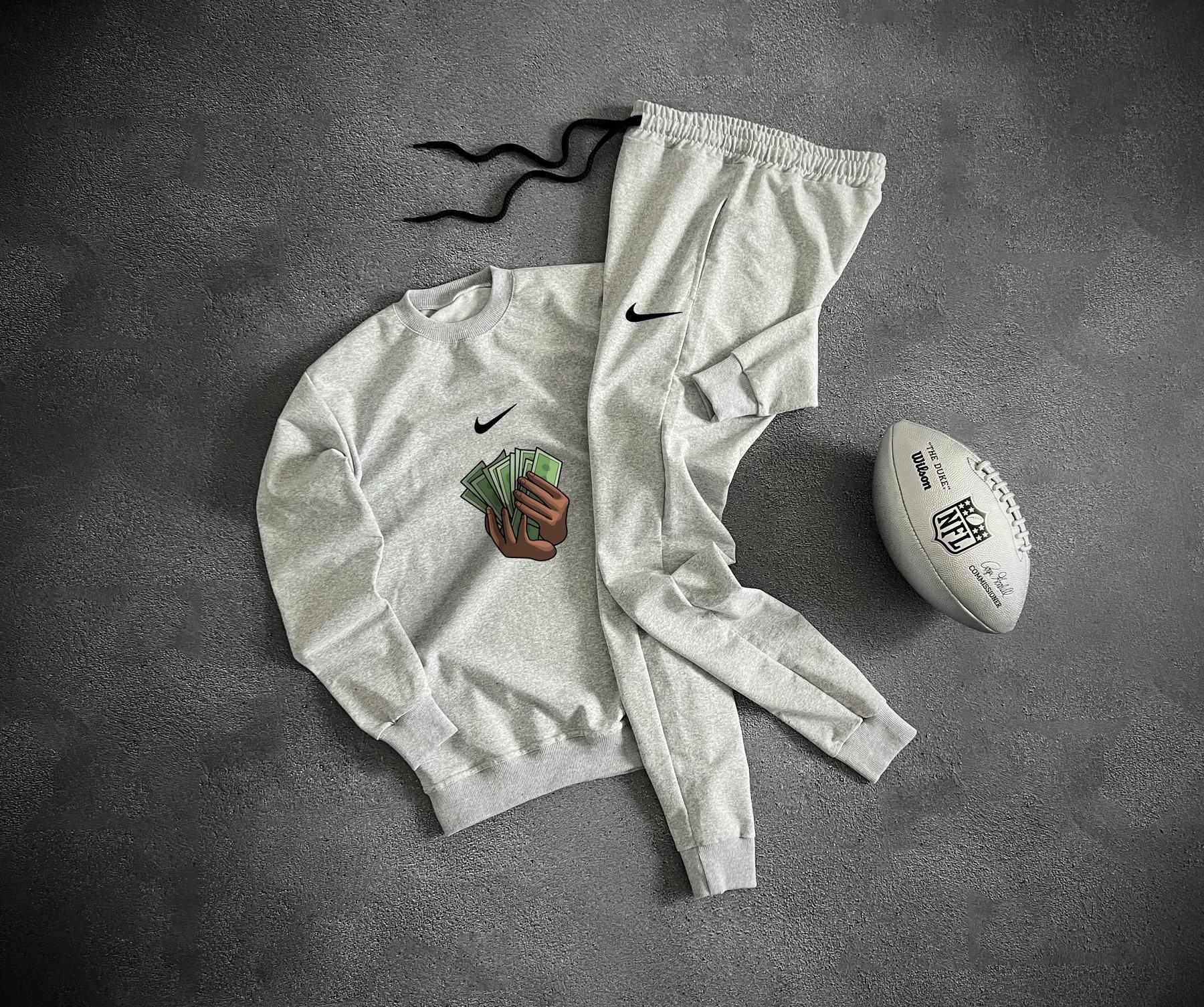 Комплект свитшот Nike весна/осень хлопковый практичный и молодежный для учебы и прогулок костюм