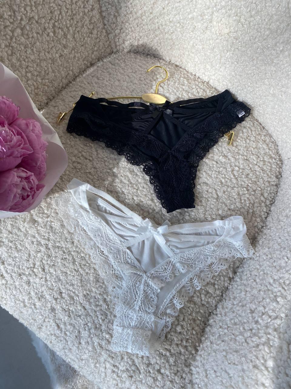 Сет з 2 трусиків DO2499 (Чорні+білі)