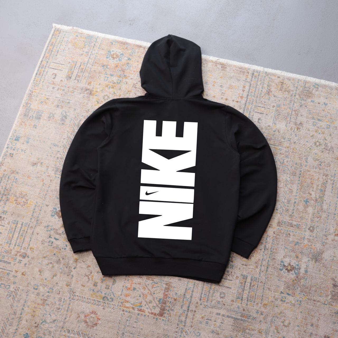 Худі Nike-надпис вел осінь чоловіче чорне двонитка трикотажне з написом для відпочинку толстовка з капюшоном