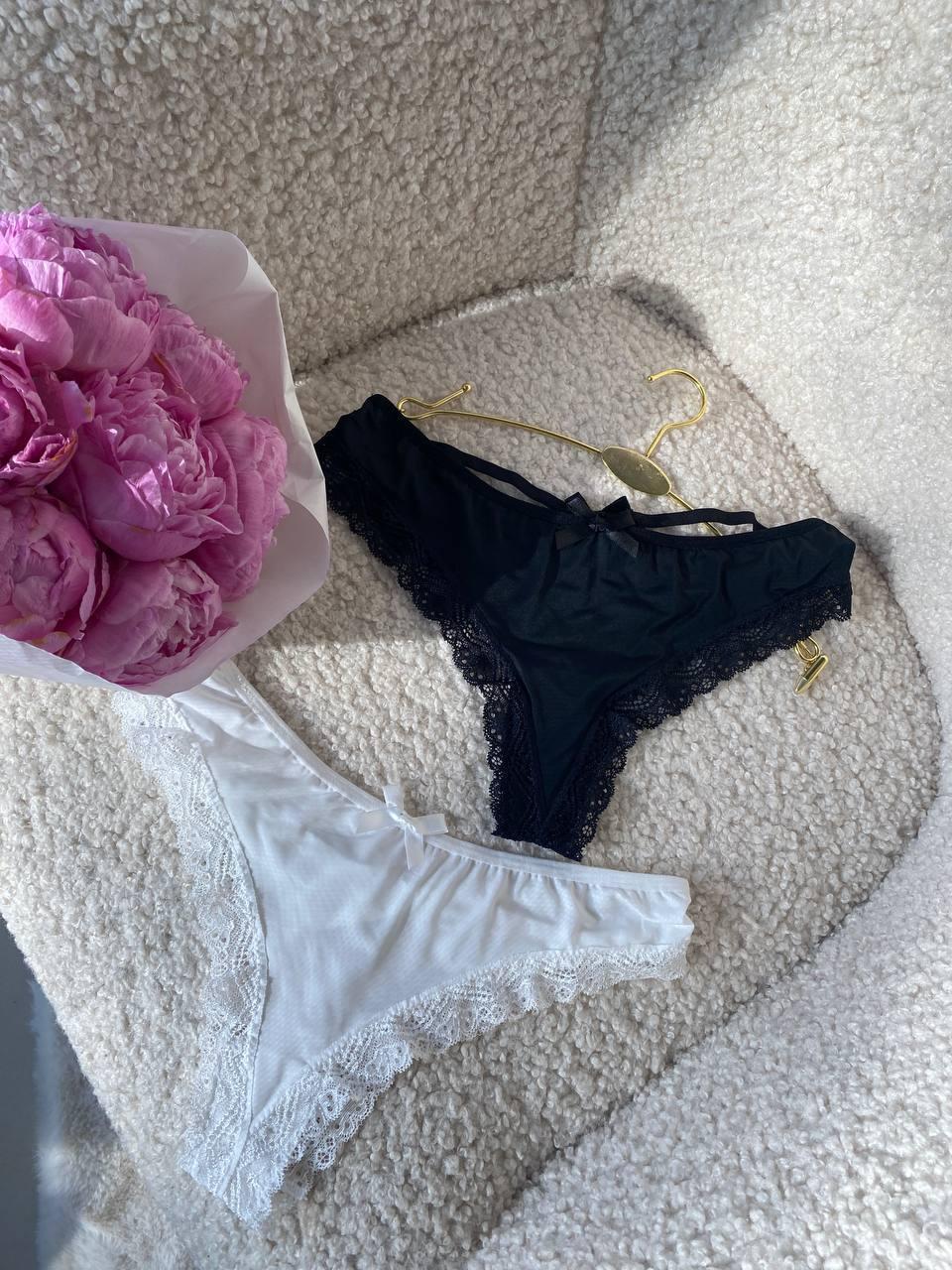 Сет з 2 трусиків DO2499 (Чорні+білі)