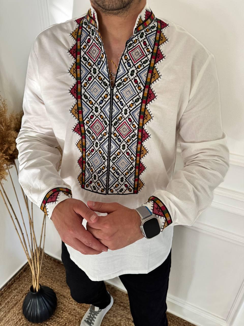 Рубашка вишита (вишиванка) мужская хлопковая качественная и практичная на каждый день