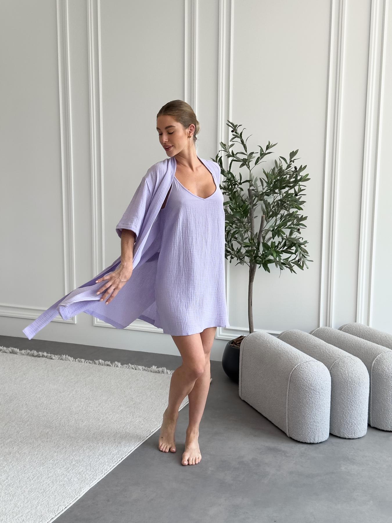 Жіночий Подарунковий набір Lavanda халат+сорочка - фото 6