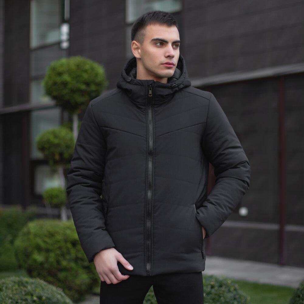 Куртка Pobedov Winter Jacket Dzen мужская черная плащевка теплая на молнии на флисе укороченная верхняя одежда