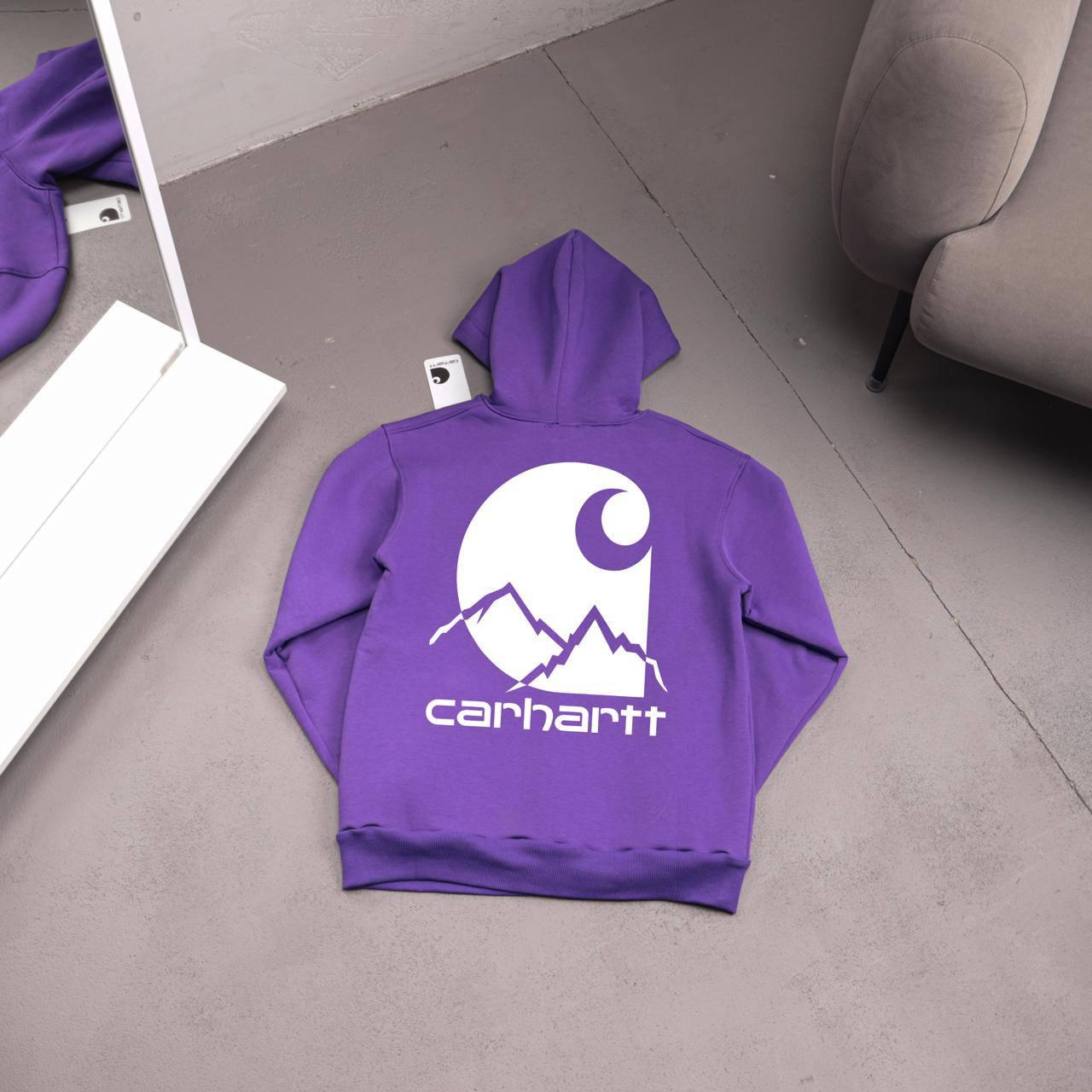 Худи фиолет Carhartt (разноцветный) - флис мужское всесезонное удобное и модное с капюшоном на прогулку