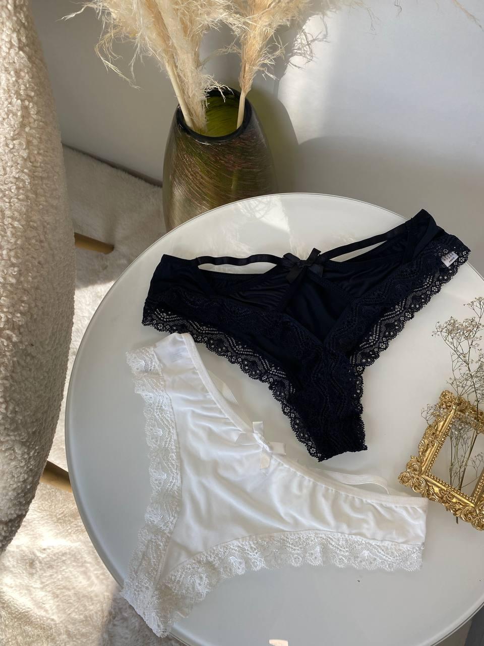 Сет з 2 трусиків DO2499 (Чорні+білі)