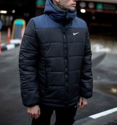 Куртка Winter Parka синяя мужская плащевка модная и практичная на молнии для отдыха верхняя одежда