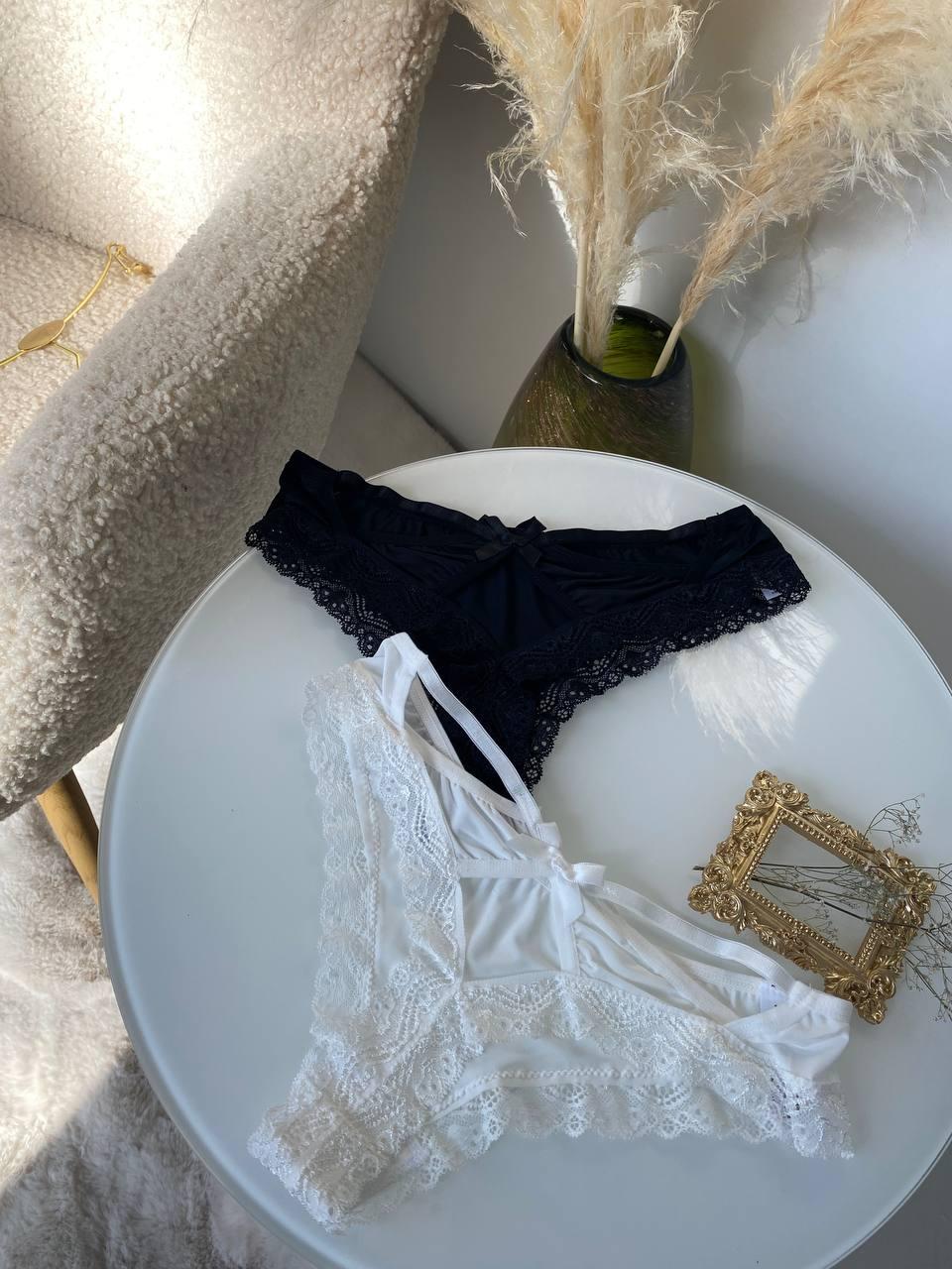 Сет з 2 трусиків DO2499 (Чорні+білі)