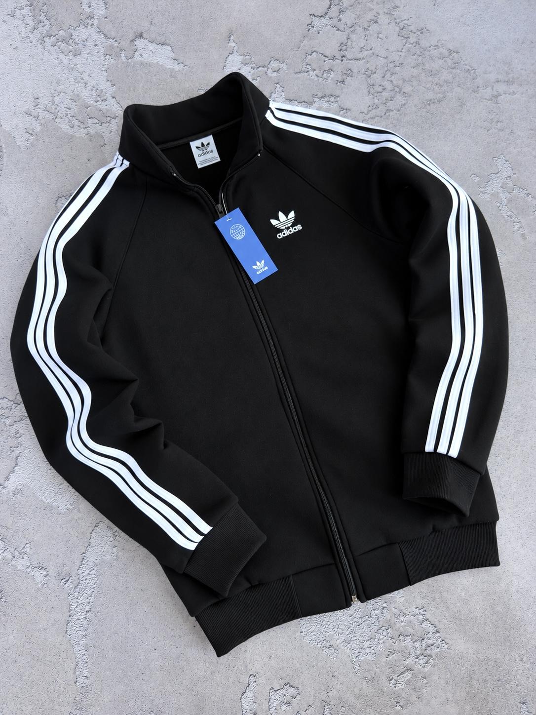 Зима кофта Adidas унисекс хлопковая черная практичная и трендовая для прогулок реглан джемпер