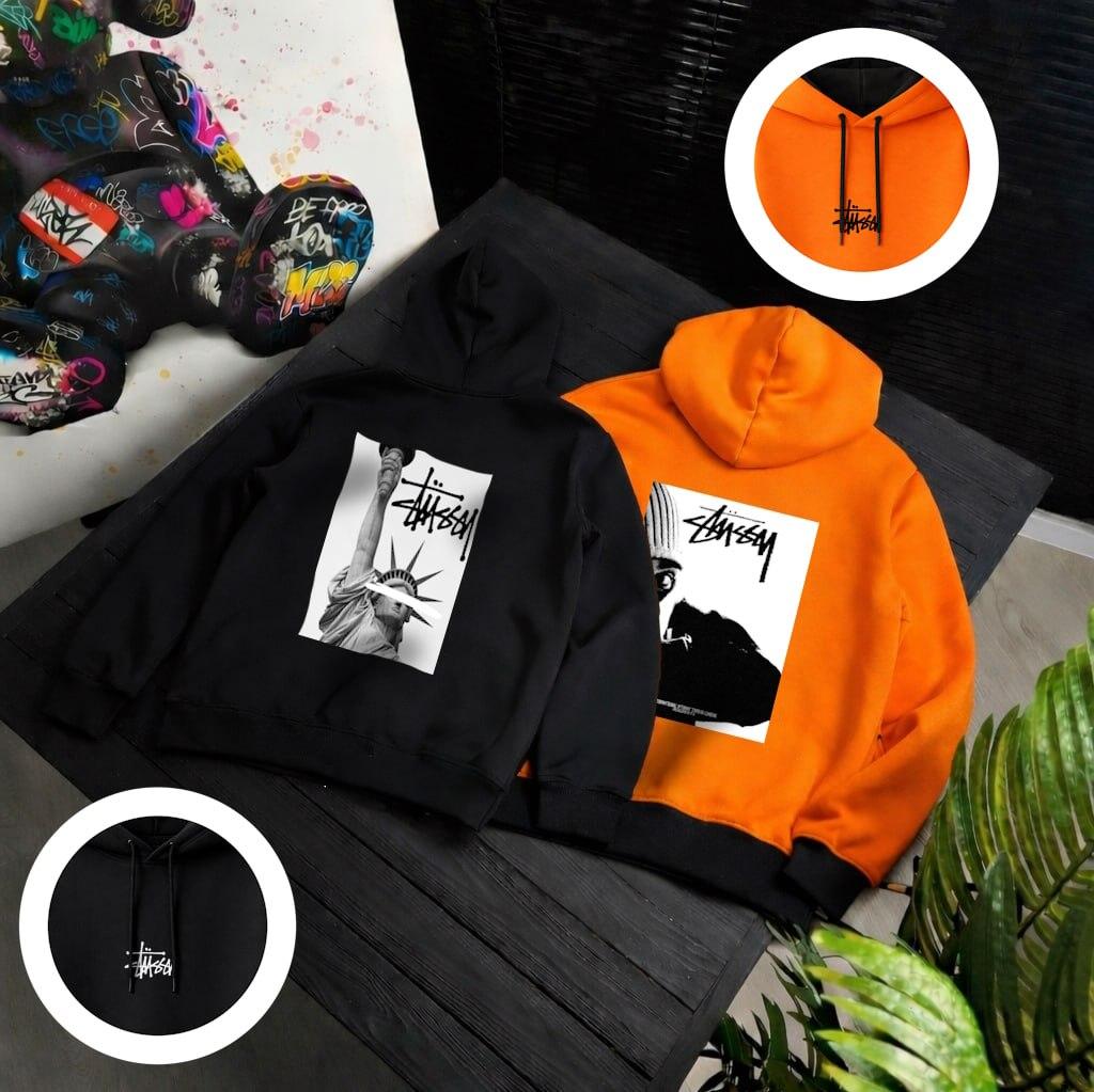 Худи Stussy мужское трикотажное всесезонное качественное с капюшоном для поездок за город