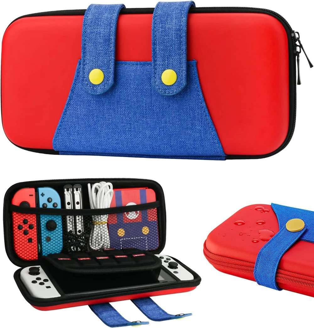 Захисний кейс для Nintendo Switch / OLED – компактна сумка з принтом одягу Маріо, 10 слотів для ігор