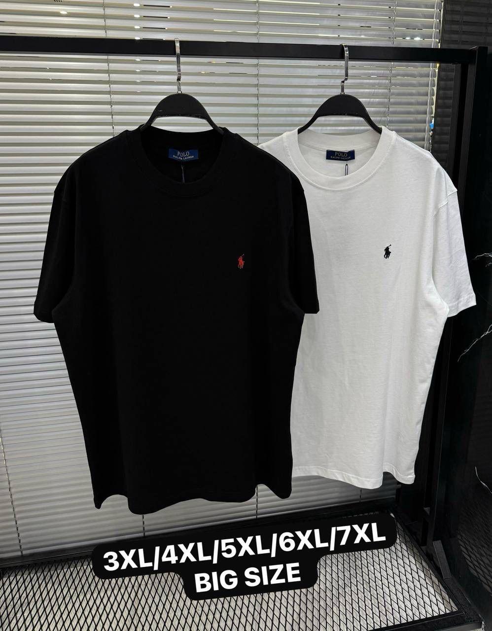 Футболка Ralph Lauren мужская хлопковая белая летняя трендовая с коротким рукавом прямого кроя тенниска