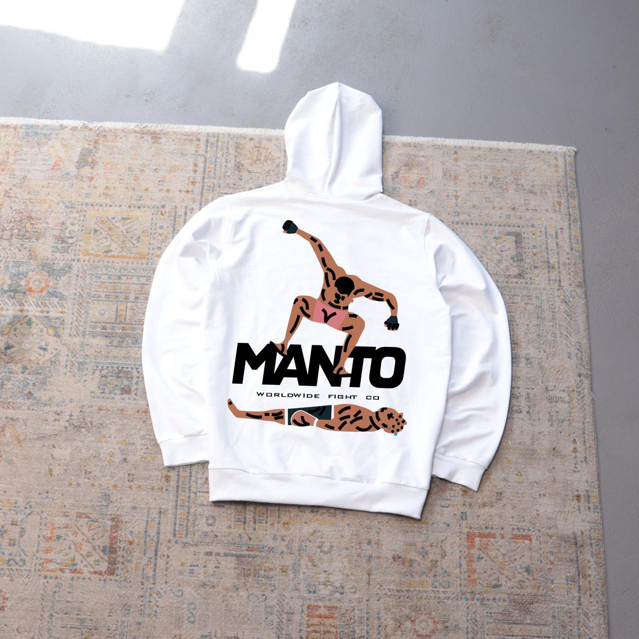 Худи MANTO- STOMP осень мужское трикотажное белое трендовое и актуальное с капюшоном для города