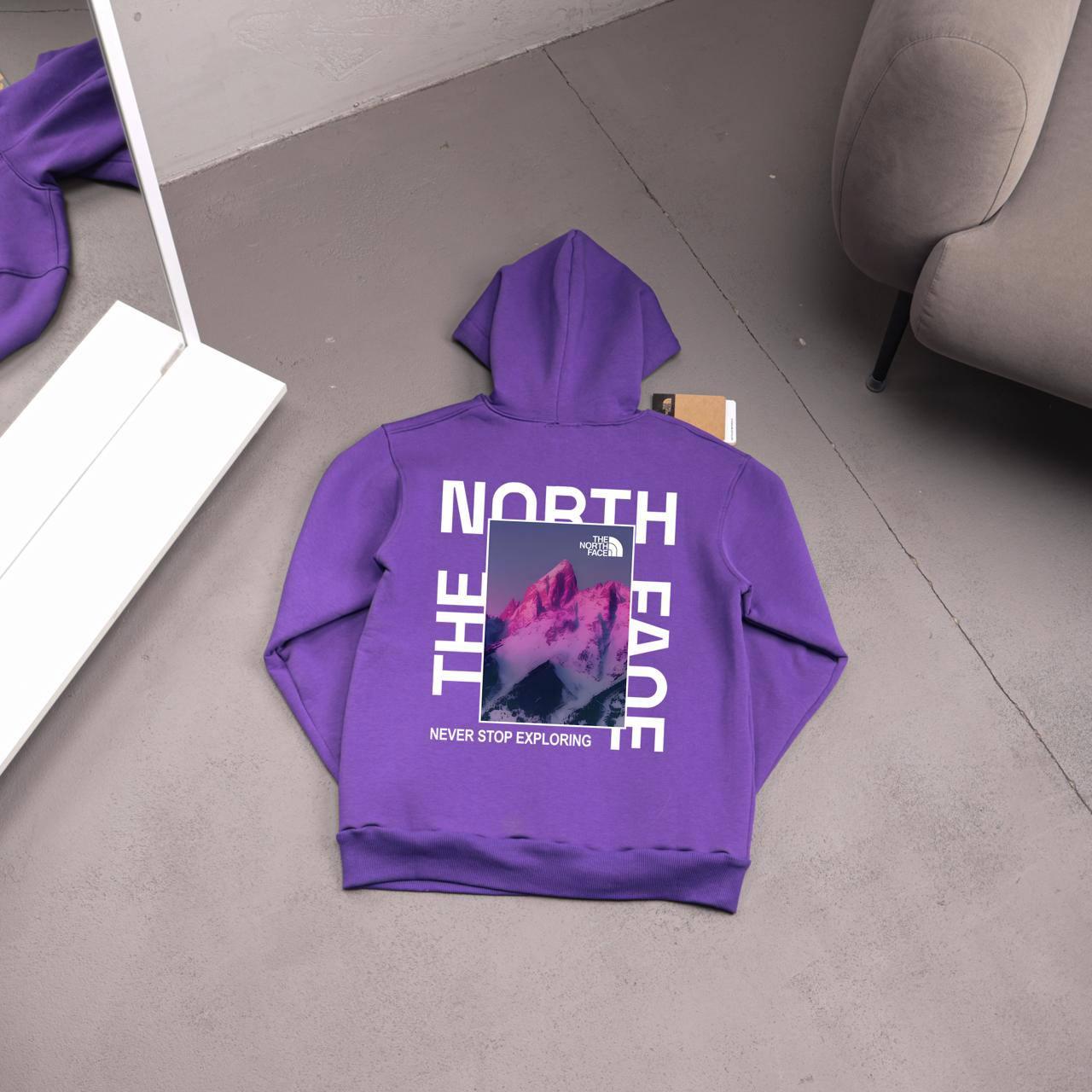 Худи фиолет The North Face (MOUNTAINS VIOLET) флис мужское всесезонное удобное с капюшоном для работы и отдыха
