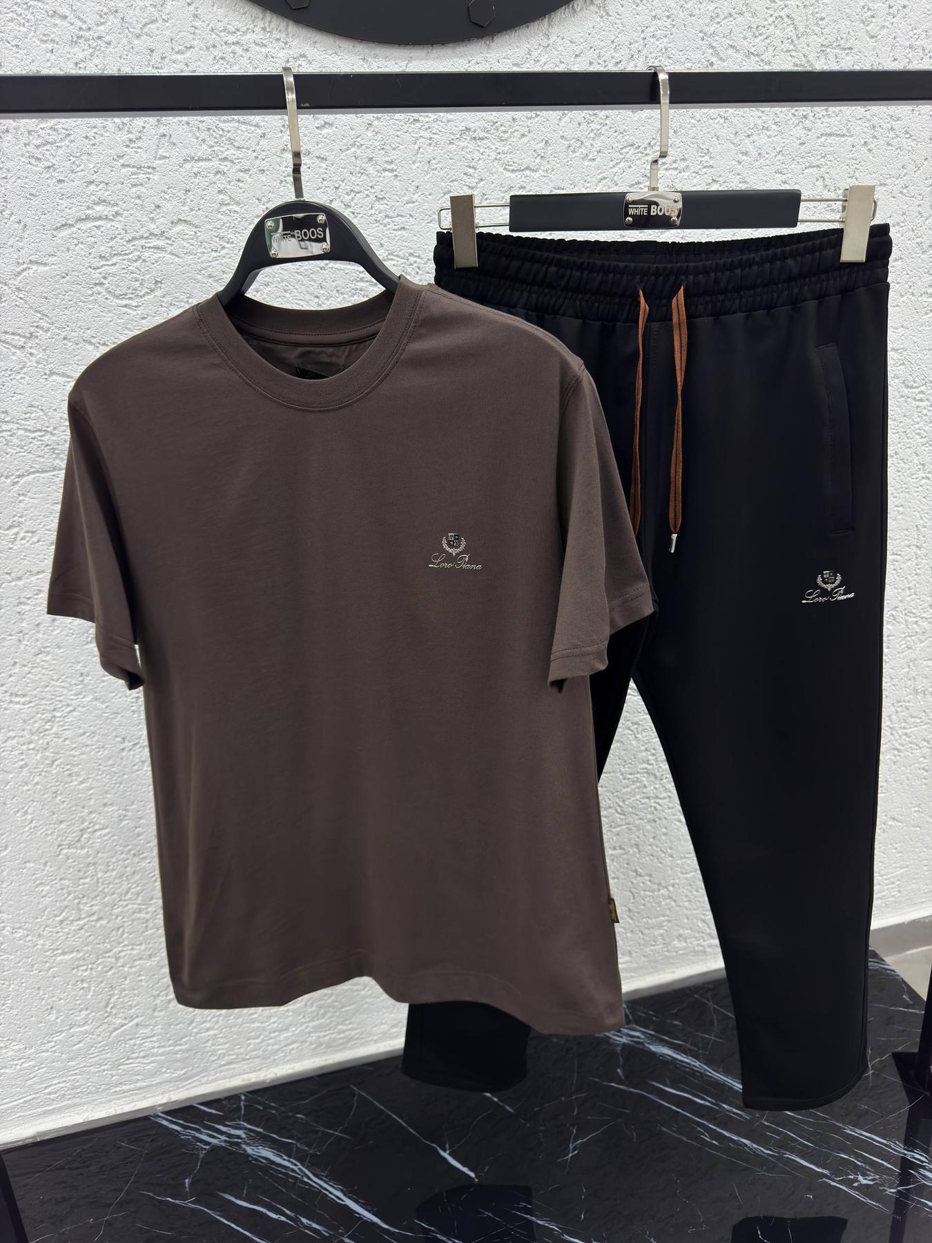 Футболка Loro Piana мужская хлопковая летняя удобная и базовая с коротким рукавом прямого кроя тенниска